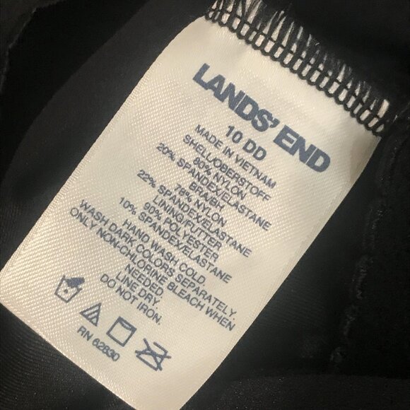 Lands' End Tankini Top Womens 10 DD Black Twist Front Swim Adjustable Straps - Picture 7 of 9